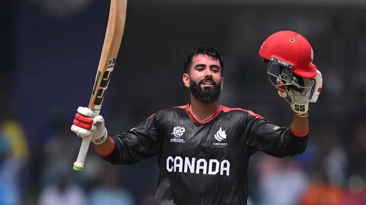 Yuvraj Samra Canada cricketer century vs New Zealand T20 World Cup 2026