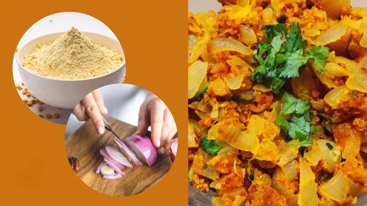 pyaaz Besan Sabji Recipe in gujarati