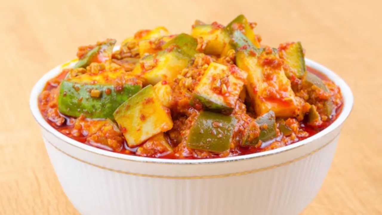 zero oil kachi keri nu athanu recipe in gujarati