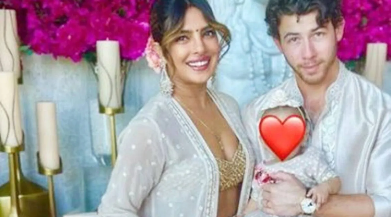 Nick Jonas with Priyanka Chopra and their daughter Malti. (Photo: Nick/Instagram)