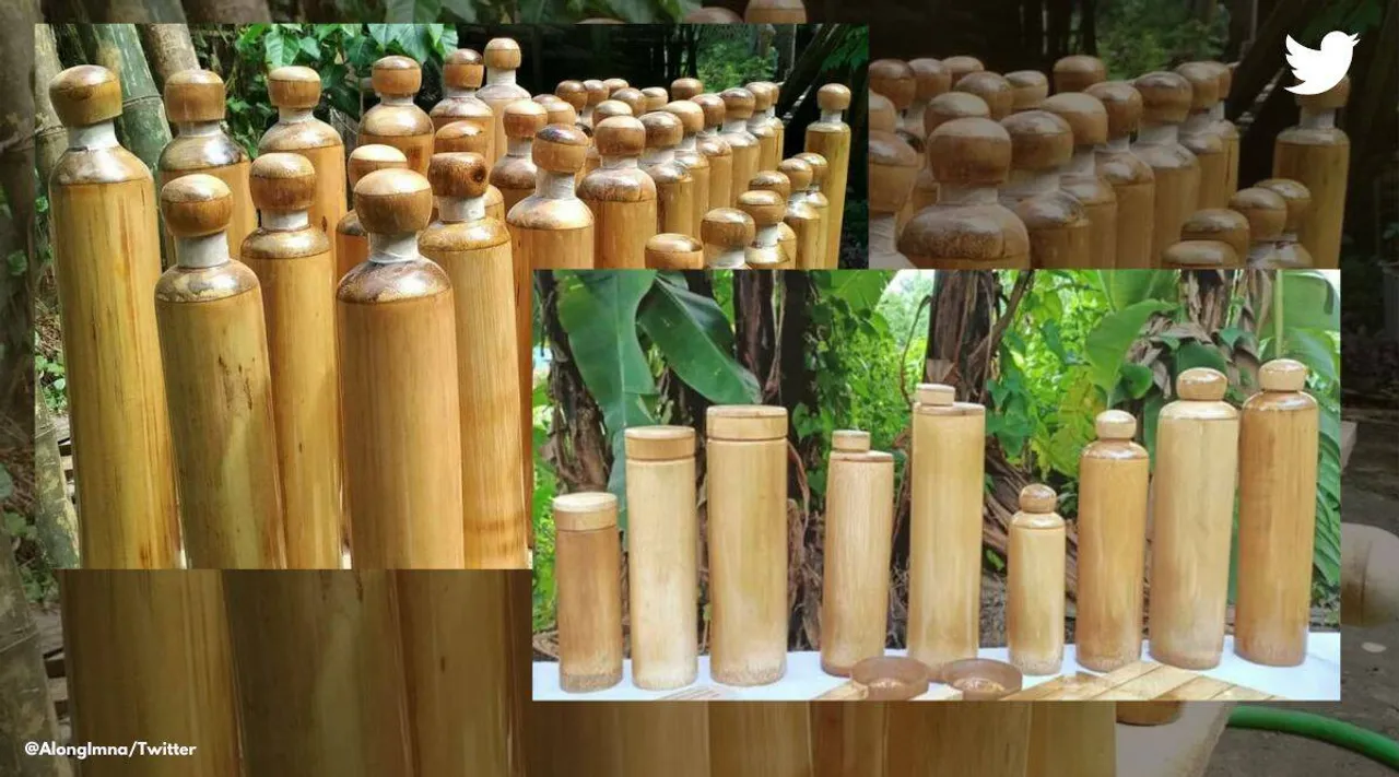 Bamboo bottles are eco-friendly, sustainable and may also have various health benefits. (Pic source: Twitter/Temjen Imna Along)