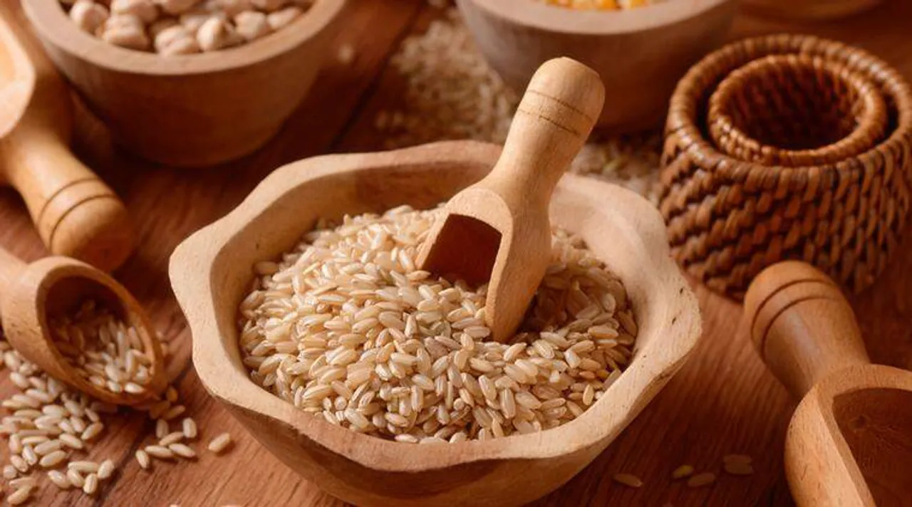 Brown rice is high in fiber which controls blood sugar.