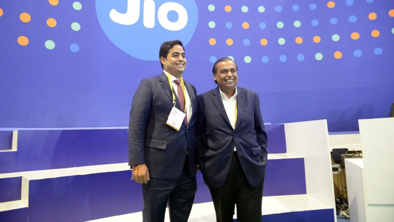 Mukesh Ambani with Son Akash Ambani