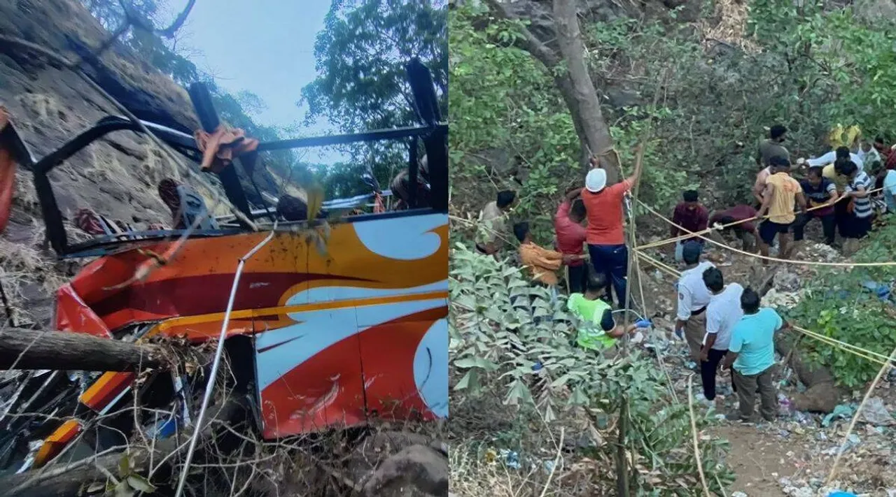 Maharashtra accident, bus fell into ditch Raigad