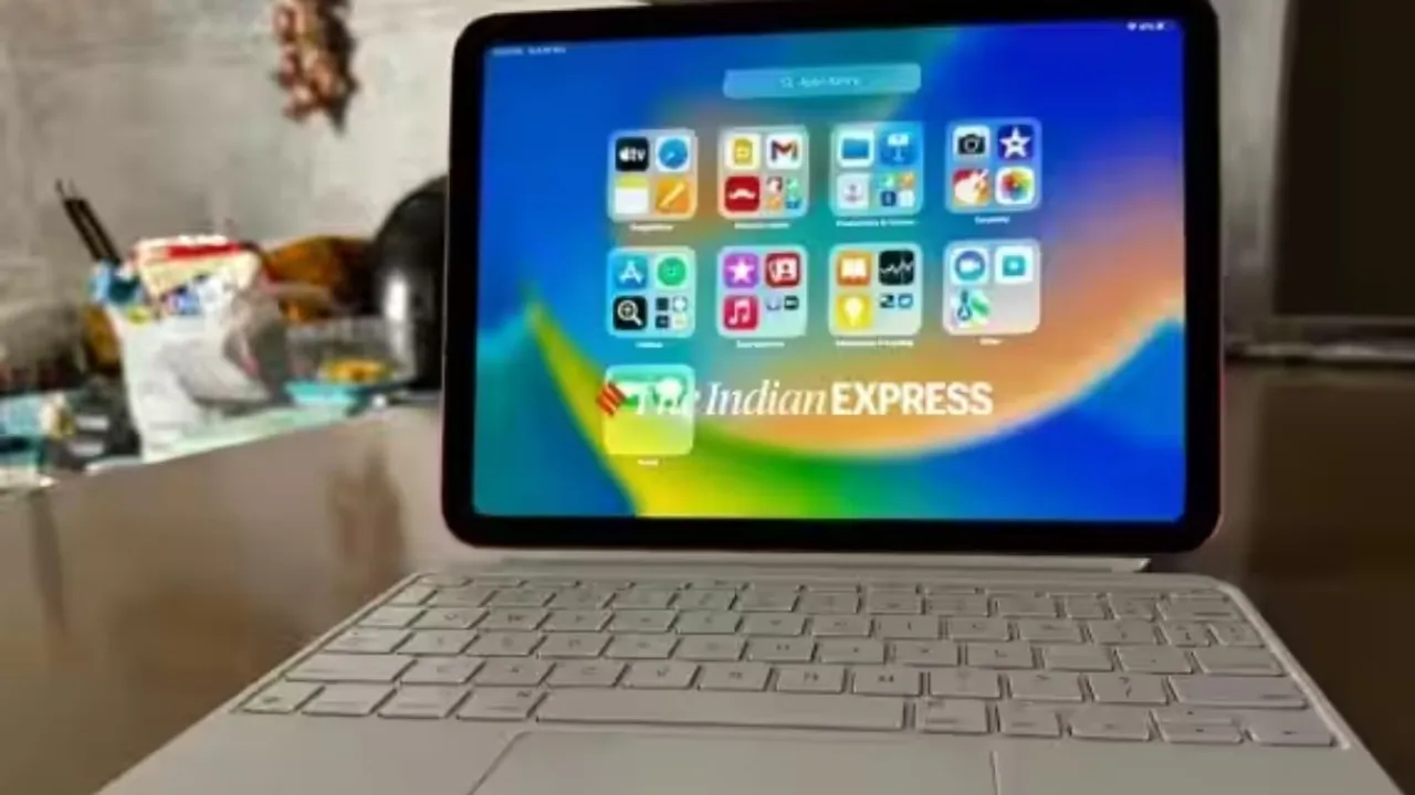 10th Gen iPad with the official keyboard folio (Image credit: Nandagopal Rajan/The Indian Express)
