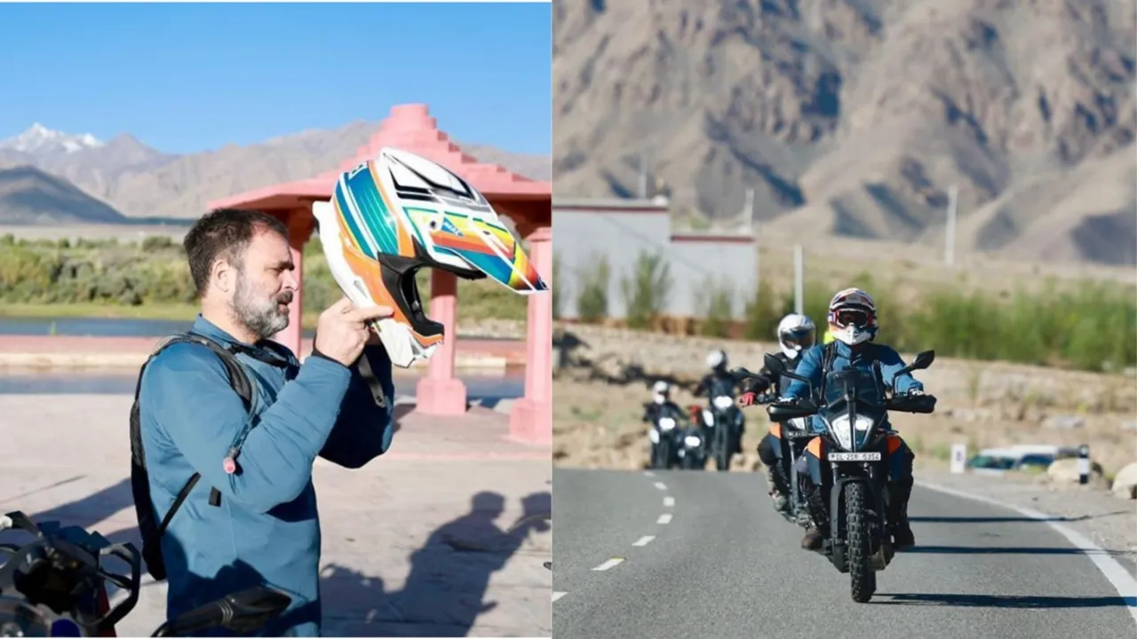 rahul gandhi, rahul gandhi bike, rahul gandhi bike photo