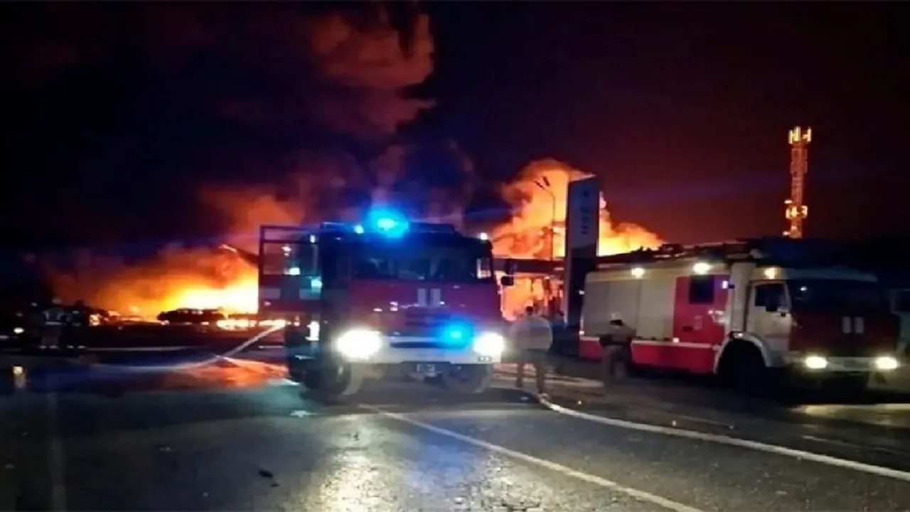 russia | russia filling station fire