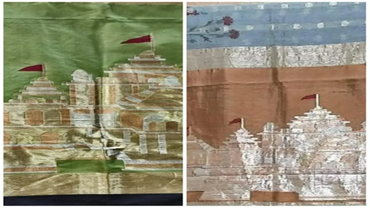 Ayodhya Ram Temple Themed Banarasi Saree | Ayodhya Ram Temple Themed Saree | Ayodhya Ram Temple | Banarasi Saree
