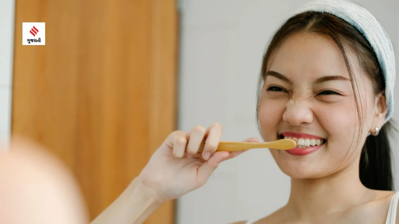 oral hygiene brushing teeth flossing tongue cleaning dental check ups healthy mouth health tips in gujarati