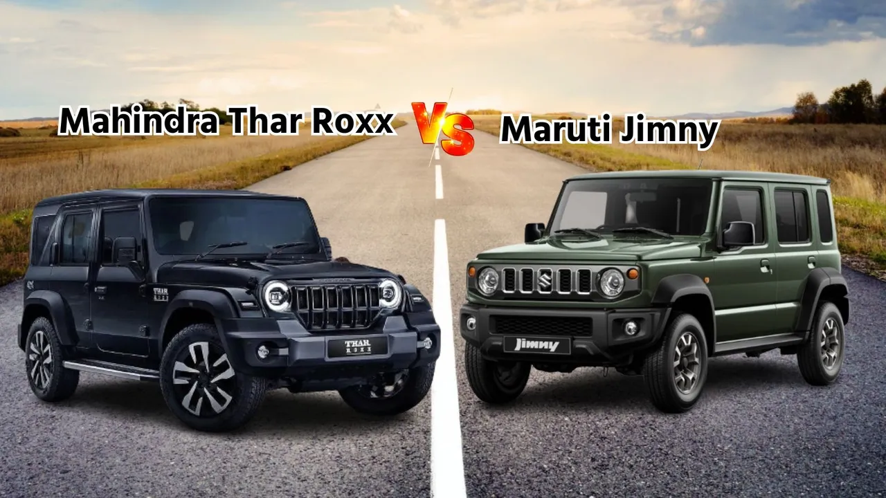 Mahindra Thar Roxx 4x4 vs Maruti Jimny 4x4 | Mahindra Thar Roxx 4x4 vs Maruti Jimny 4x4 price | Mahindra Thar Roxx price | Maruti Jimny price | Mahindra Thar Roxx engine | Maruti Jimny engine | Mahindra Thar Roxx specifications | vs Maruti Jimny specifications