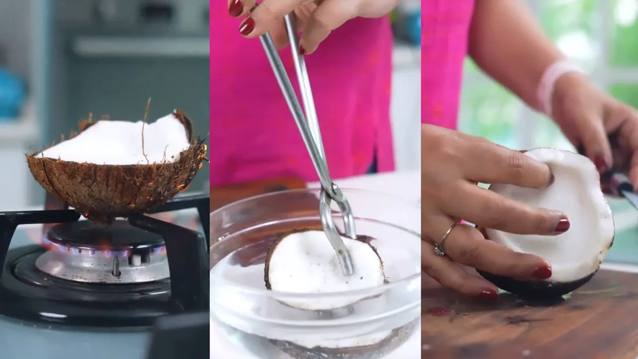 Hack to remove coconut from its shell