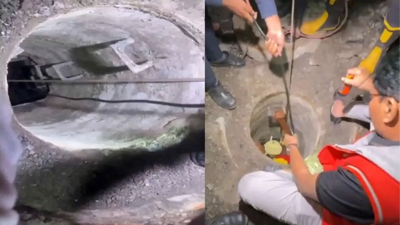 Surat News, Child falls into drain, Surat Fire Department,