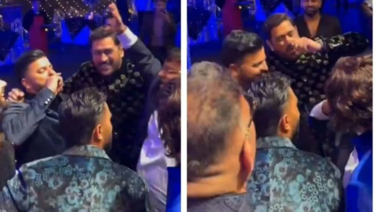 ms dhoni dancing video, ms dhoni