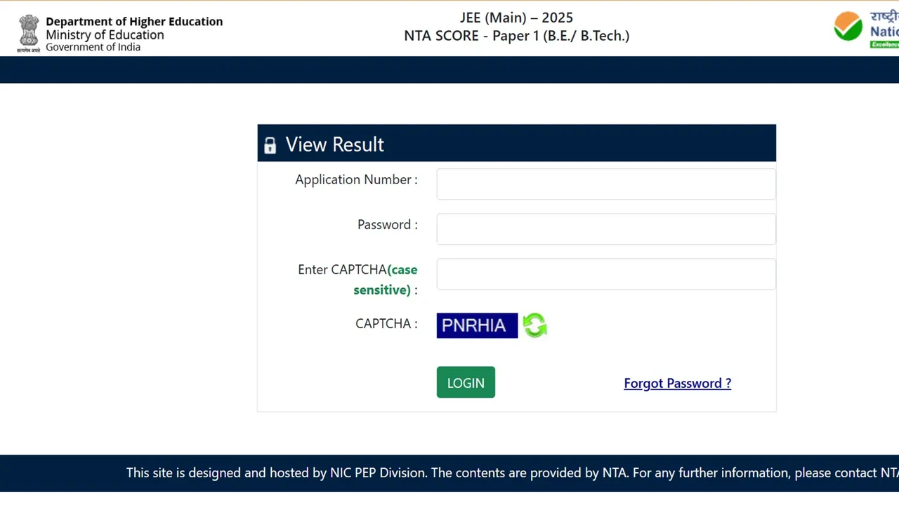 JEE Mains 2025 Result and answer key link