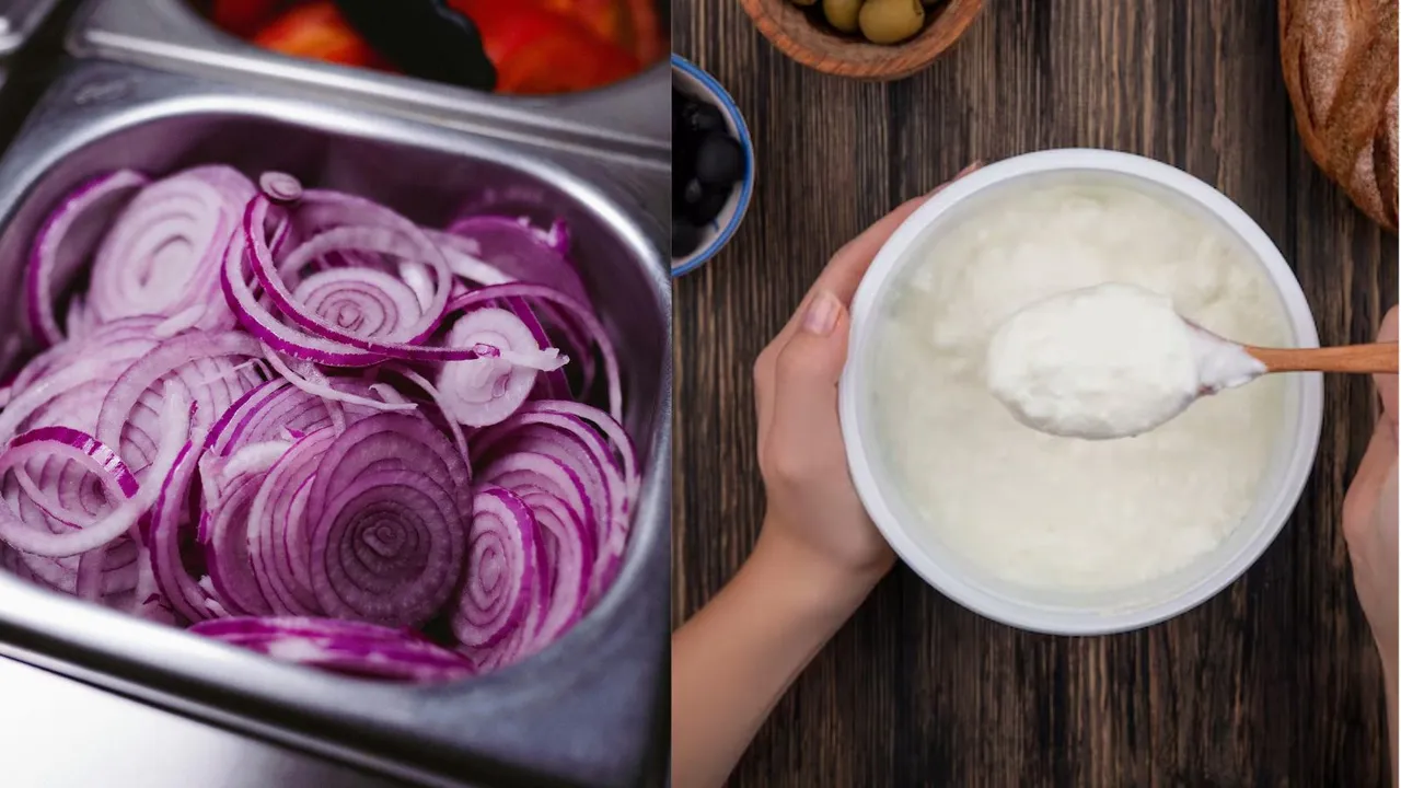 Combination of curd and onion