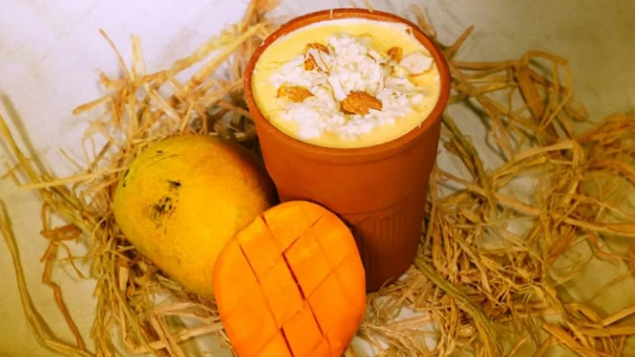mango, recipe, dry fruits, milk, sugar,