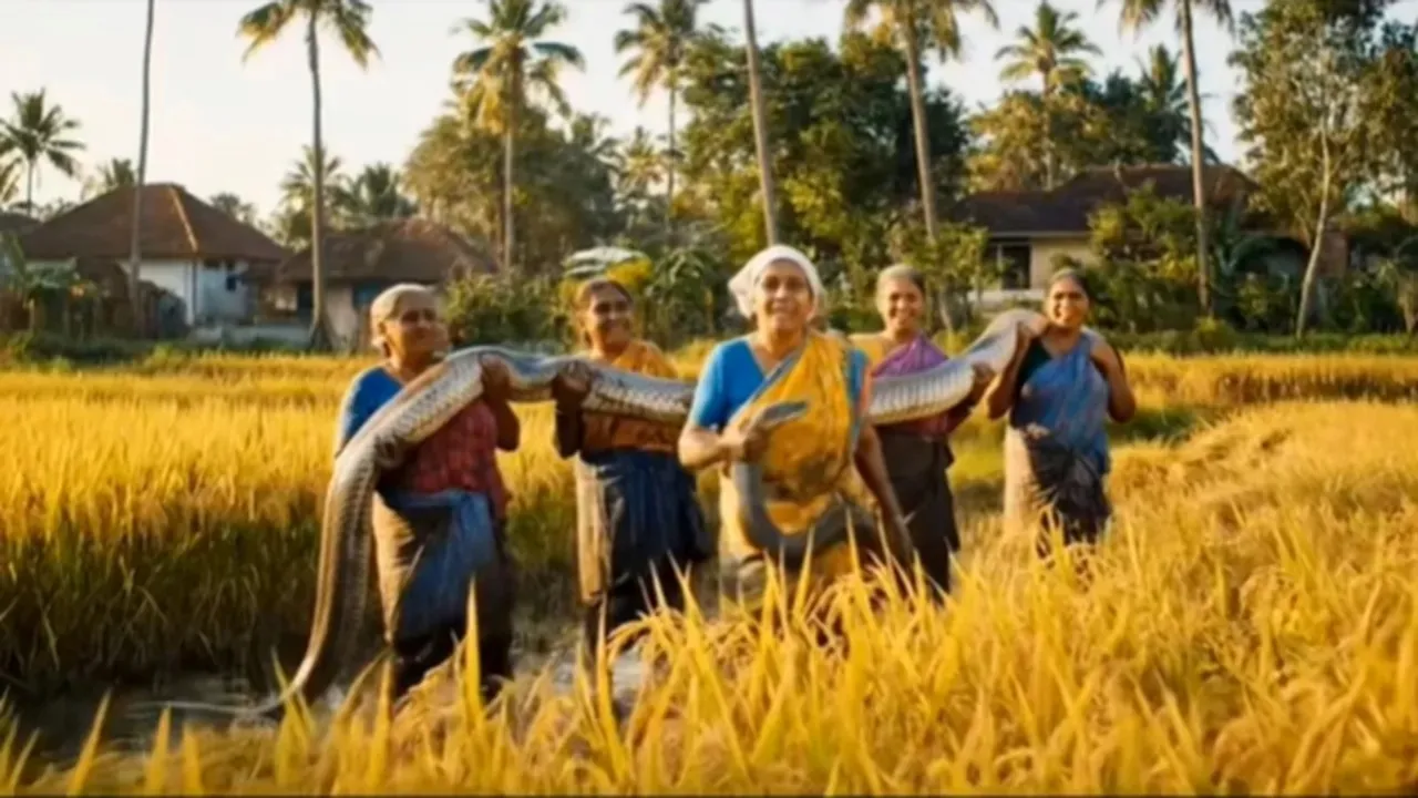 python caught women, Viral AI Video