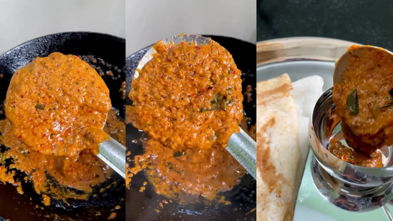 Garlic tomato chutney, South Indian chutney