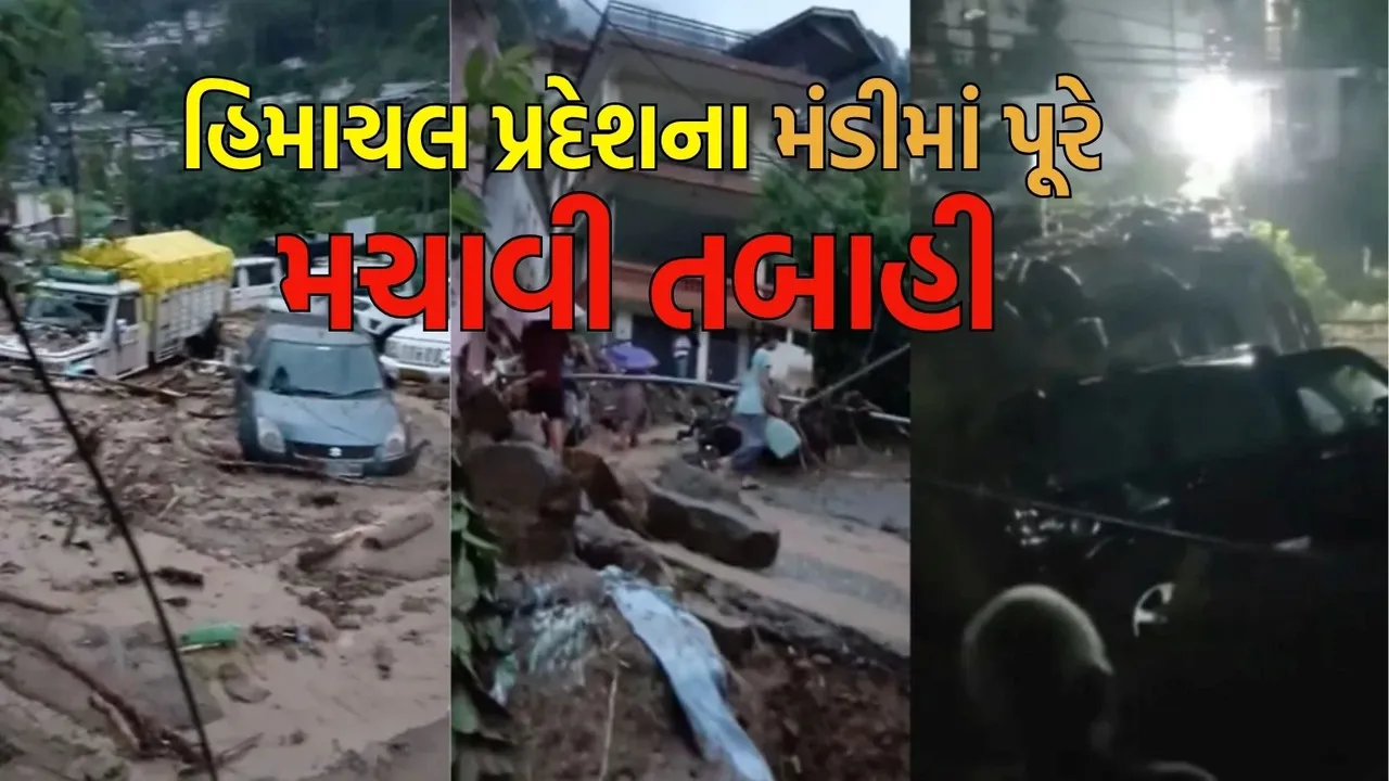 Flash Flood In Mandi himachal pradesh