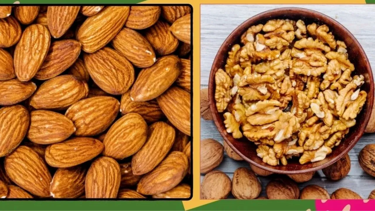 walnuts, Almonds, બદામ, અખરોટ