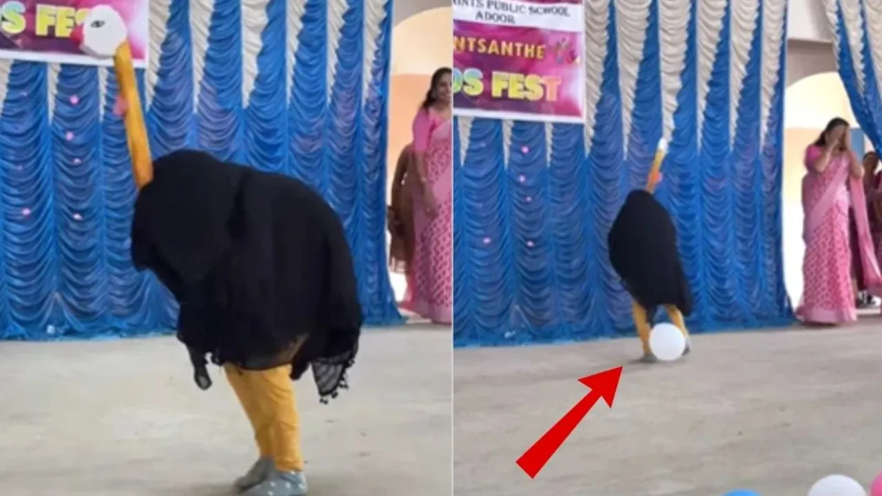 Little Boy Dressed As An Ostrich