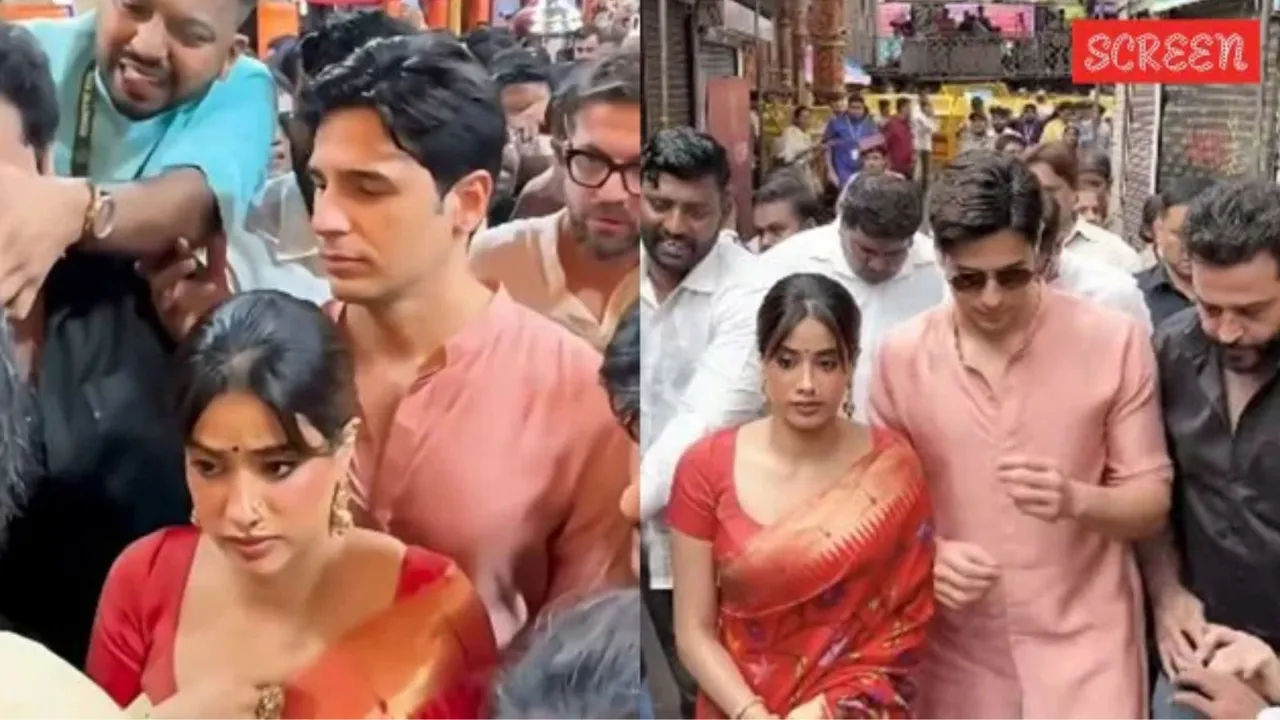 જાન્હવી કપૂર | સિદ્ધાર્થ મલ્હોત્રા | જાન્હવી કપૂર | ગણપતિ સેલિબ્રેશન | પરમ સુંદરી