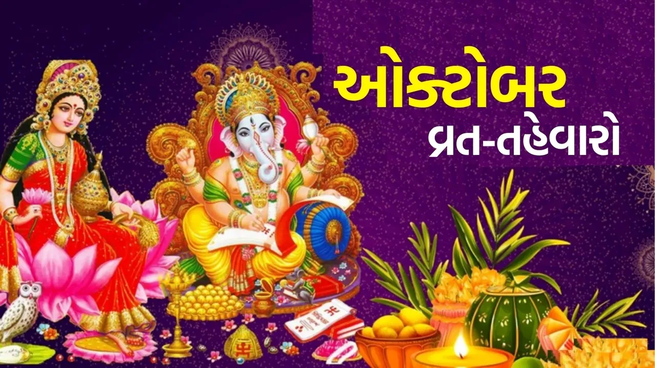 October Festival List 2025 Holiday Calendar in Gujarati