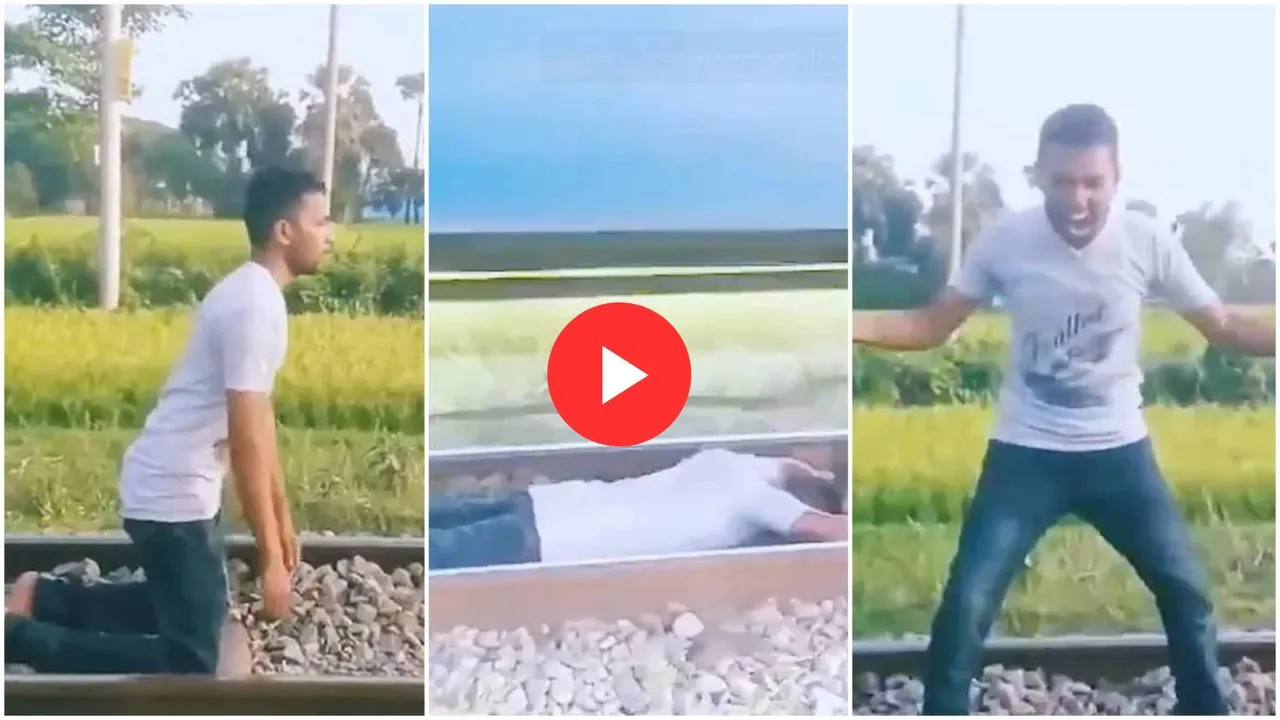 Train stunt viral video