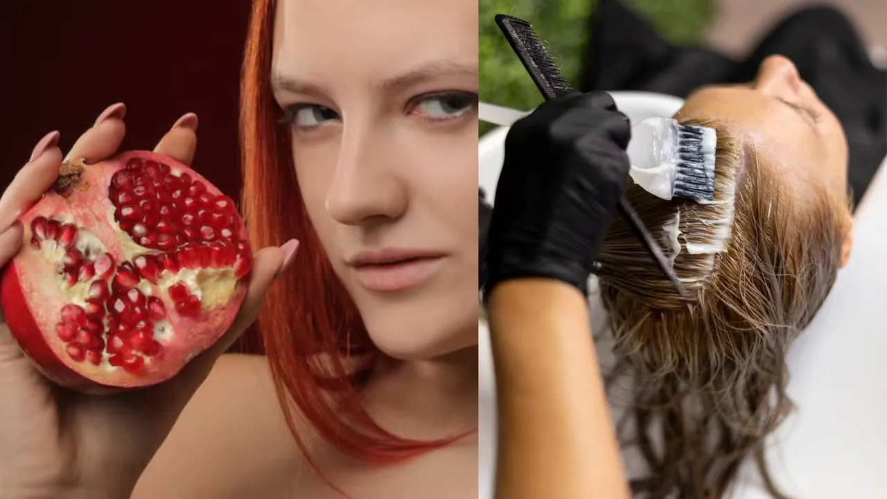 દાડમ વાળું હેરડાય | કુદરતી હર્બલ વાળ હેરડાય | હેરકેર ટિપ્સ, વાળ સંભાળ ટિપ્સ | ઘરે બનાવેલા કુદરતી હર્બલ હેરડાય