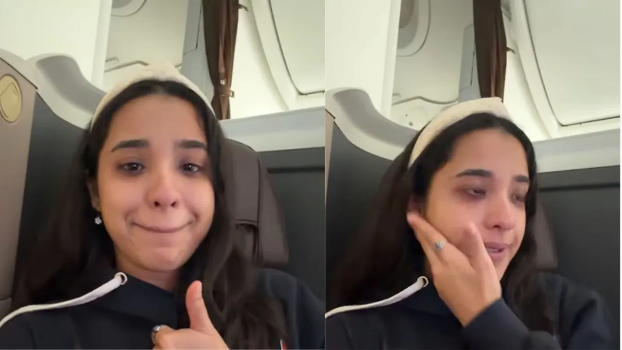 Indian woman says AMERICA I LOVE YOU