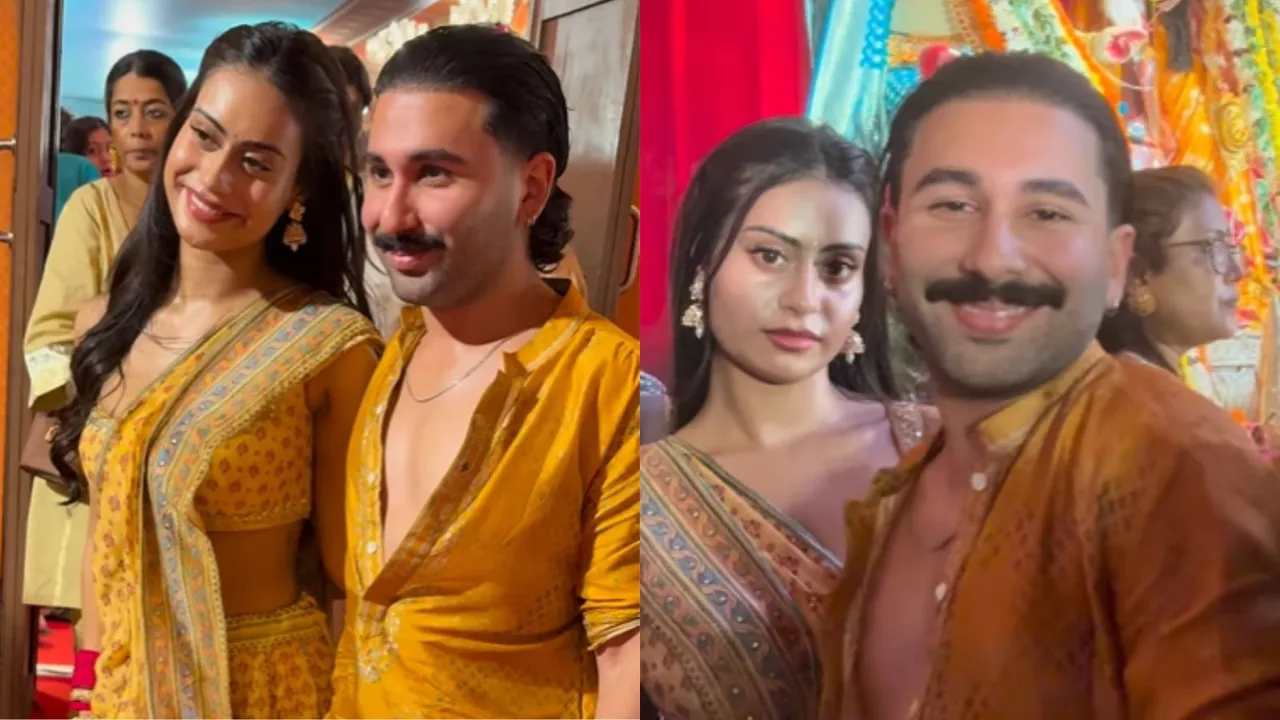 કાજોલ ન્યાસા દેવગન કાજોલ ઓરી દુર્ગા પૂજા મુંબઈ પંડાલ ફોટા વિડિઓઝ મનોરંજન