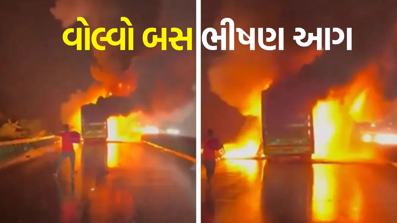 Andhra Pradesh bus catches fire