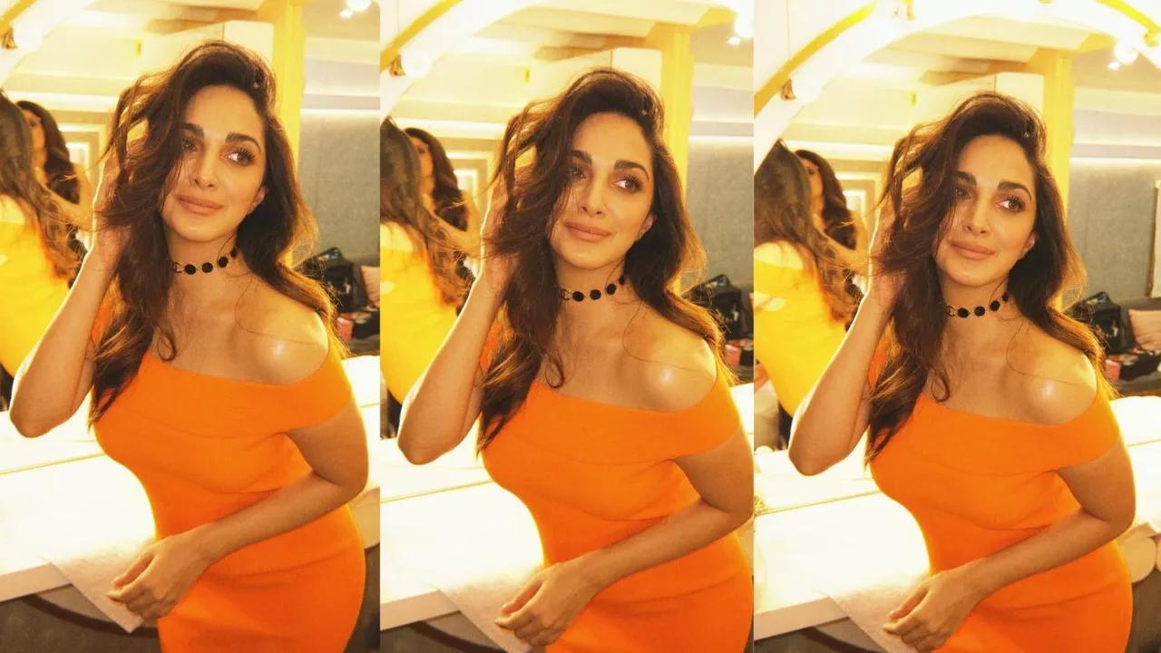 કિયારા અડવાણી લેટેસ્ટ ફોટા મનોરંજન સિદ્ધાર્થ મલ્હોત્રા મુવીઝ । Kiara Advani latest photos Mamas night out orange outfit look