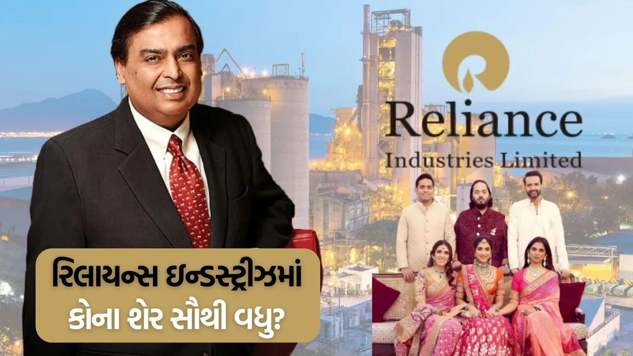 Reliance Industries shareholding After Mukesh Ambani in Gujarati