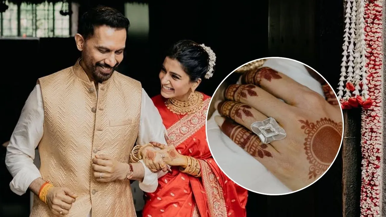Samantha Ruth Prabhu Wedding Ring Price | Samantha Ruth Prabhu Wedding | Samantha Ruth Prabhu raj nidimoru marriage | Lozenge Portrait Cut Diamond Ring | samantha ruth prabhu marriage photo | samantha ruth prabhu marriage photo Wedding look