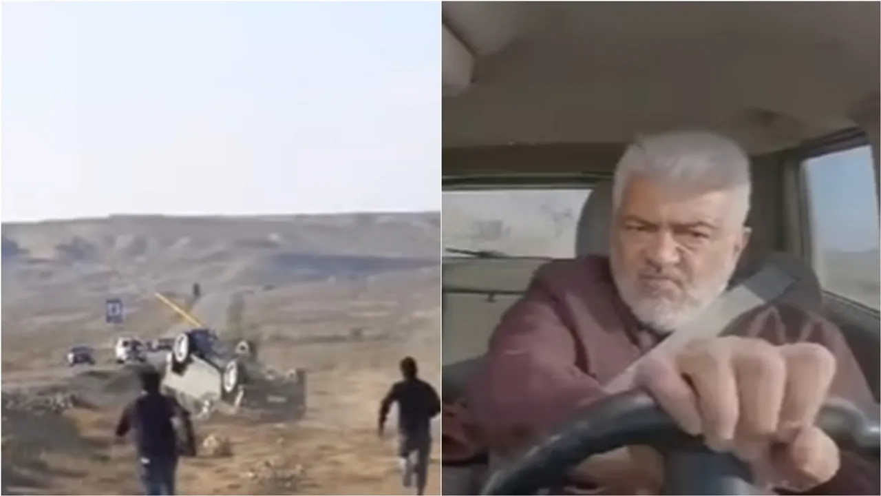 Ajith Kumar’s daring stunt | Vidaamuyarchi movie