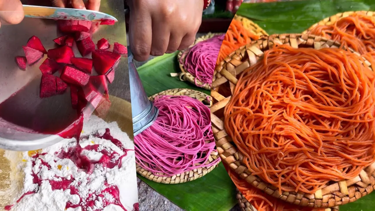 Beetroot Idiyappam Recipe FI