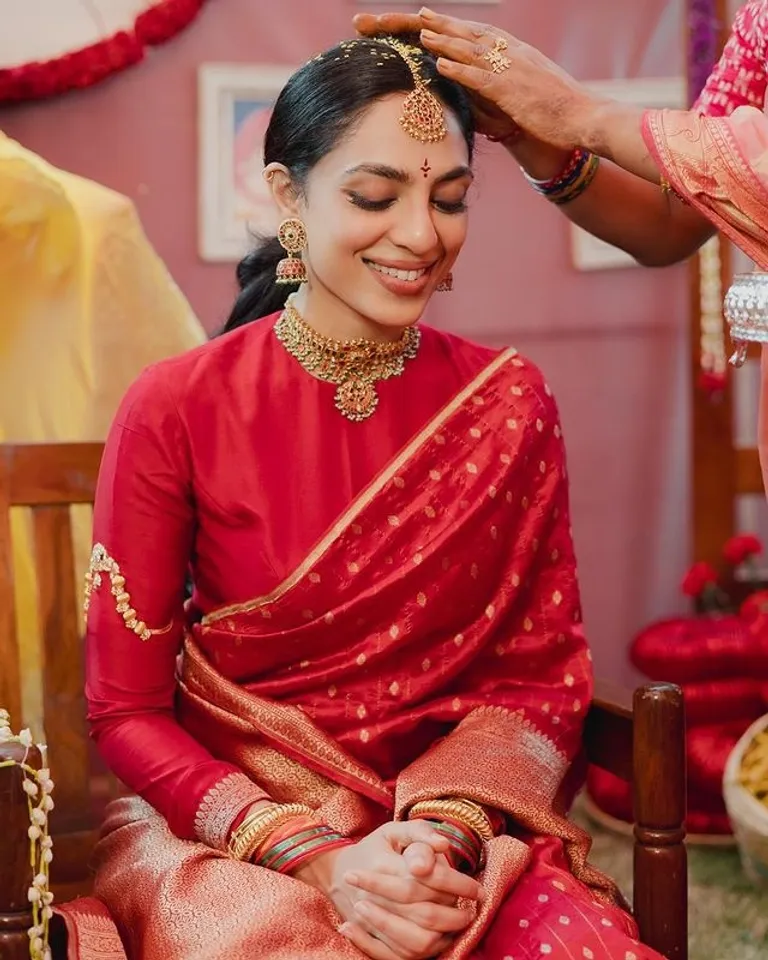 Sobhita Dhulipala Haldi pics  