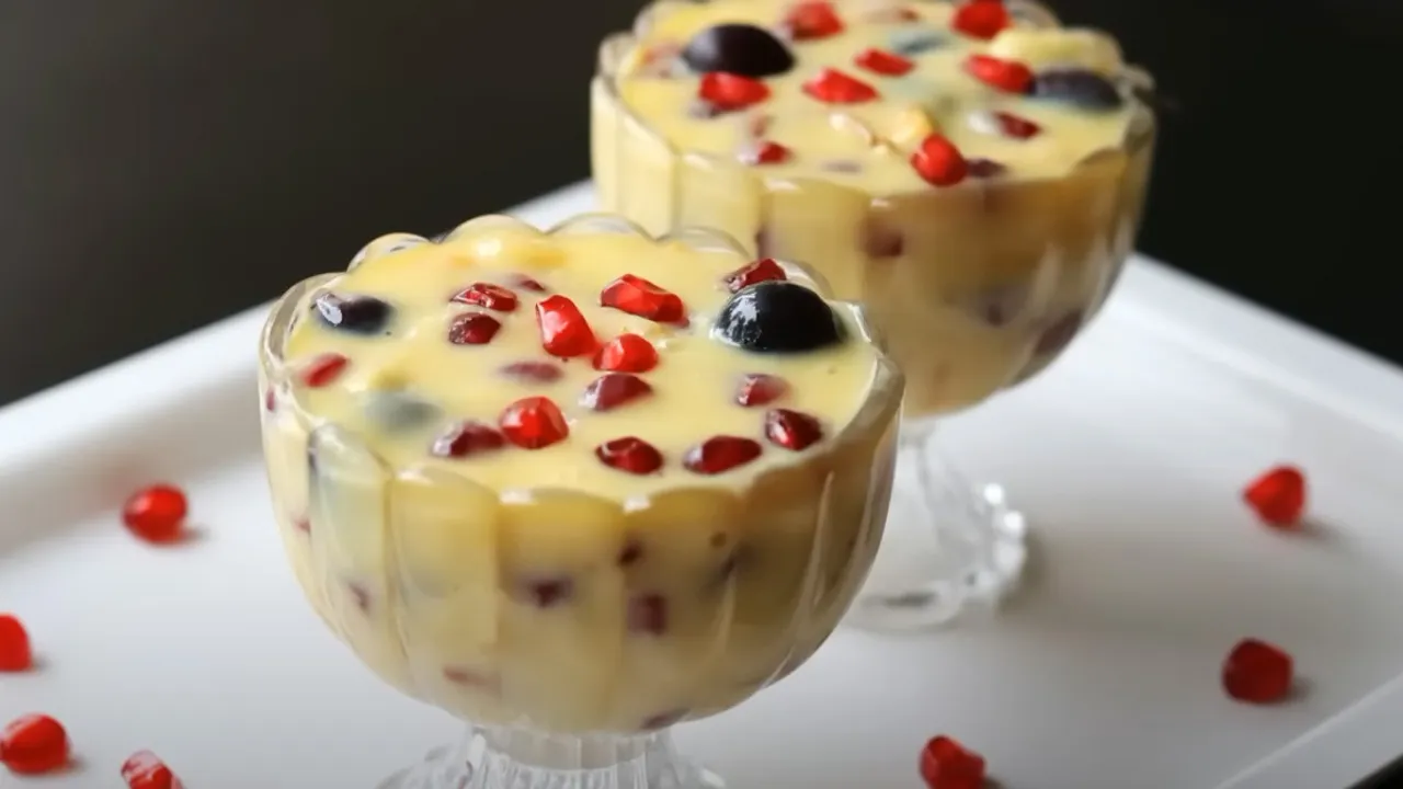 Fruit Custard Home Made Recipe 