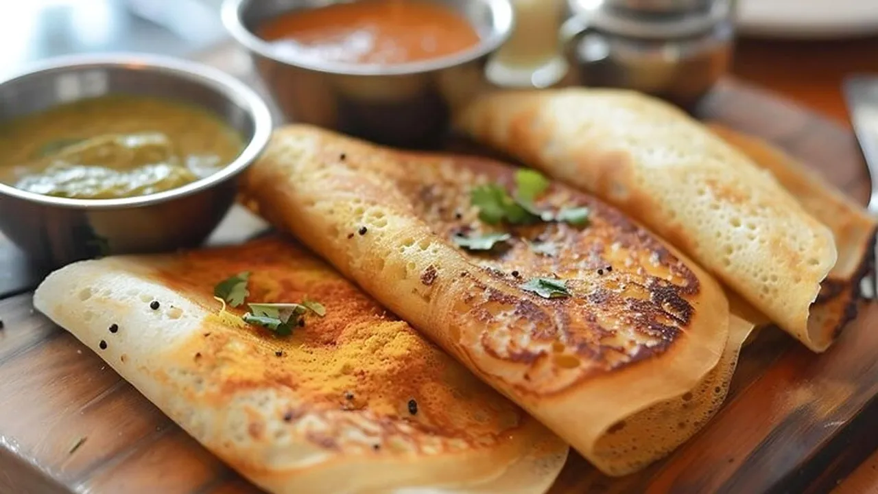 Crispy Soft Instant Bun Dosa And Tomato Chutney Recipe