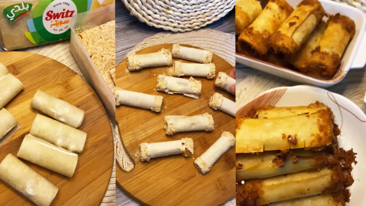 Samoosa Roll With Papadam Snack Recipe
