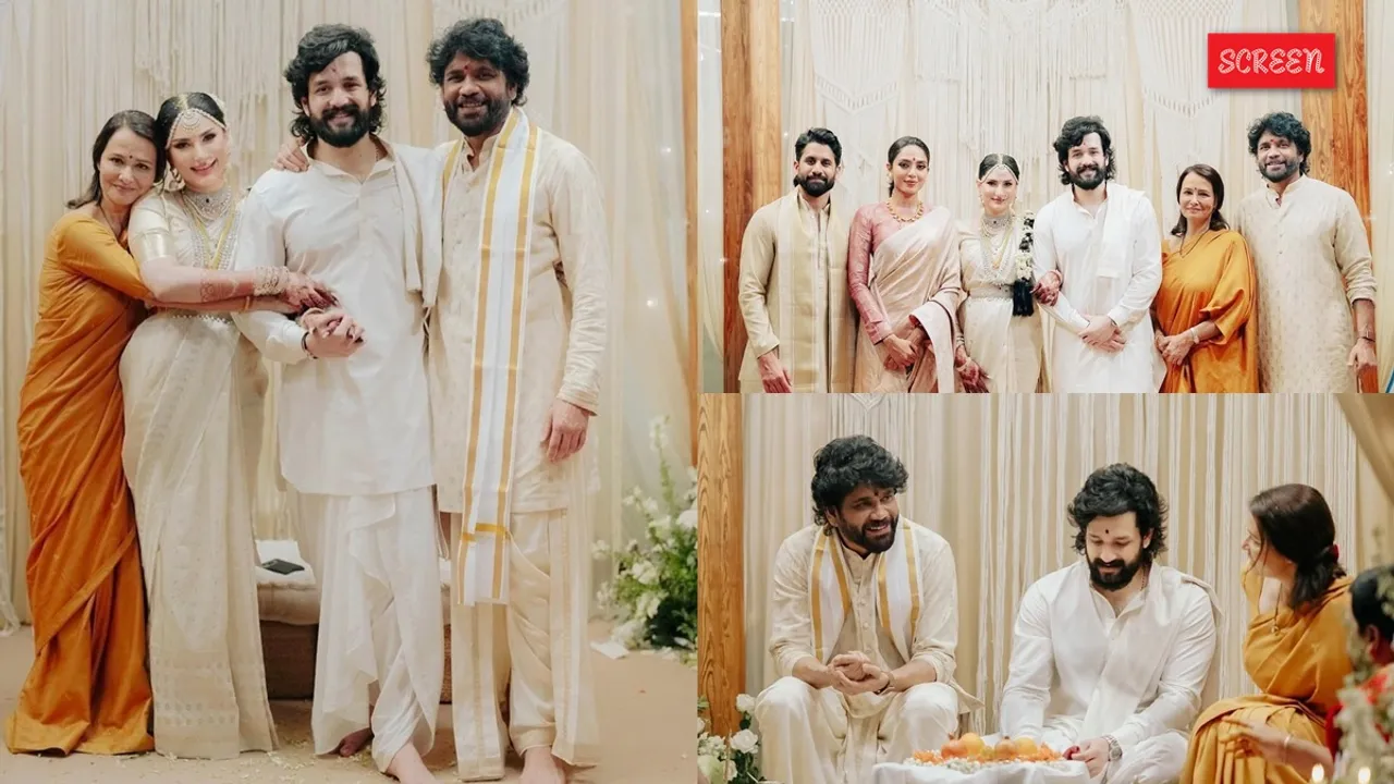 Akhil Akkineni Zainab Ravdjee wedding family pics