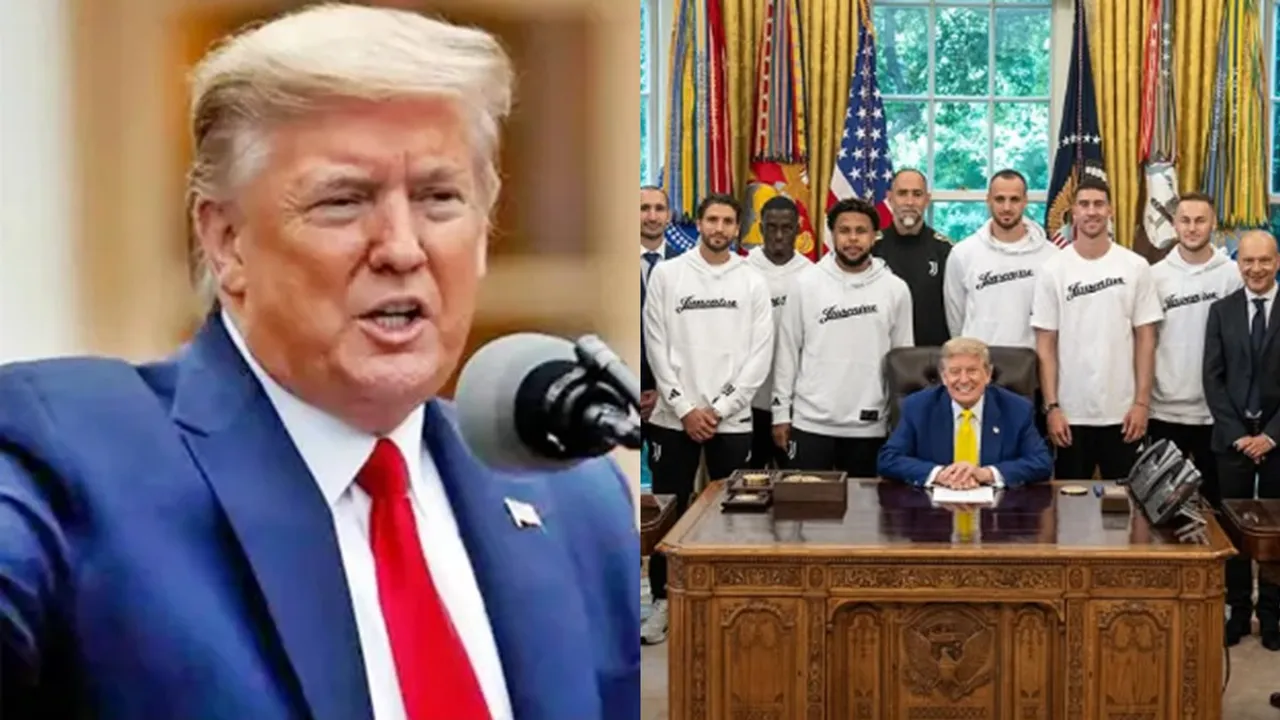 Juventus Players with Donald Trump