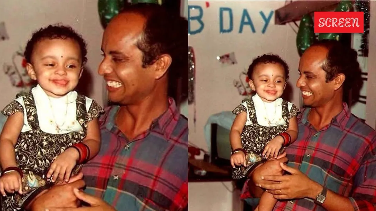 Pearle Maaney with father throwback photo 1