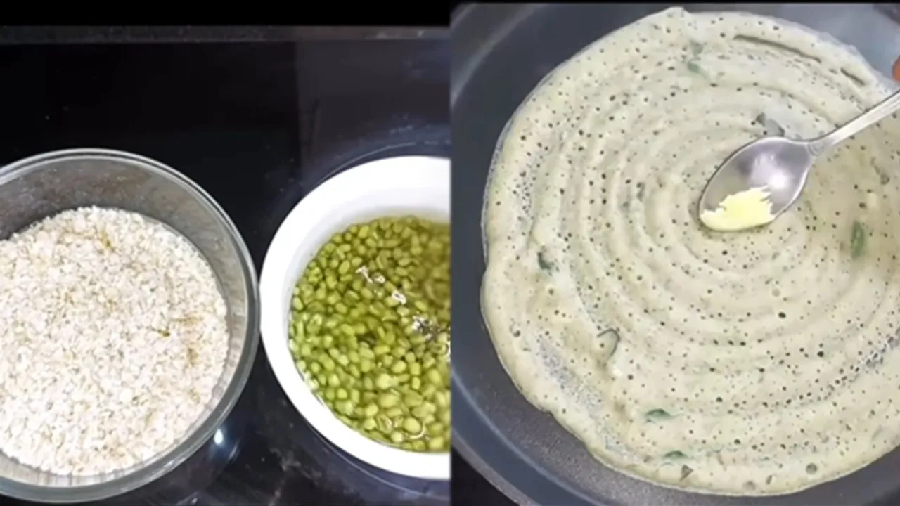 Oats Green gram Dosa Recipe FI