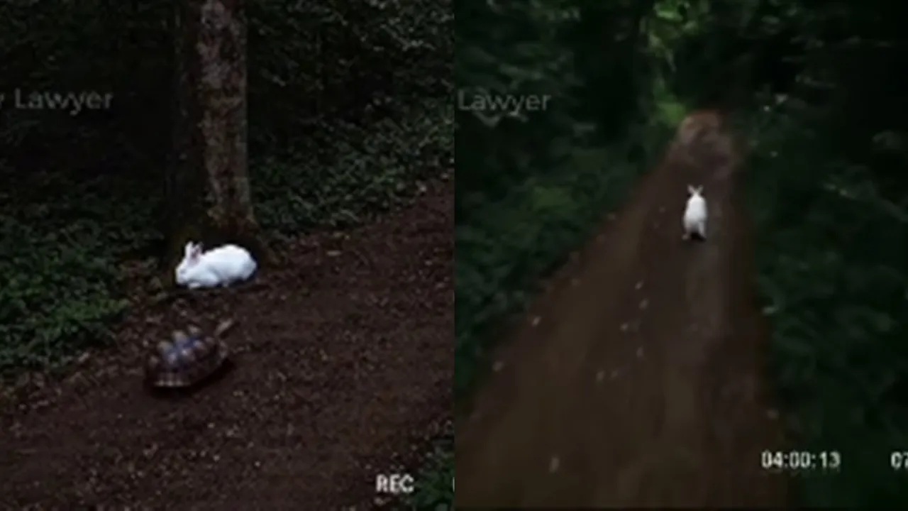 AI viral video of Rabbit and Turtle race
