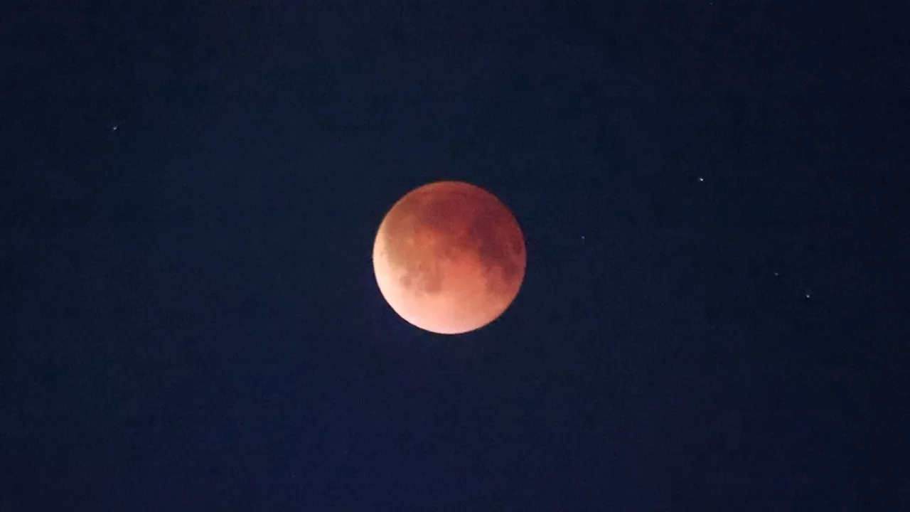 Blood moon lunar eclipse