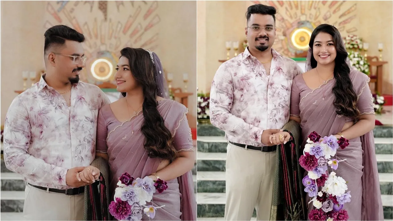 Grace Antony Aby Tom Cyriac Wedding Photo fi