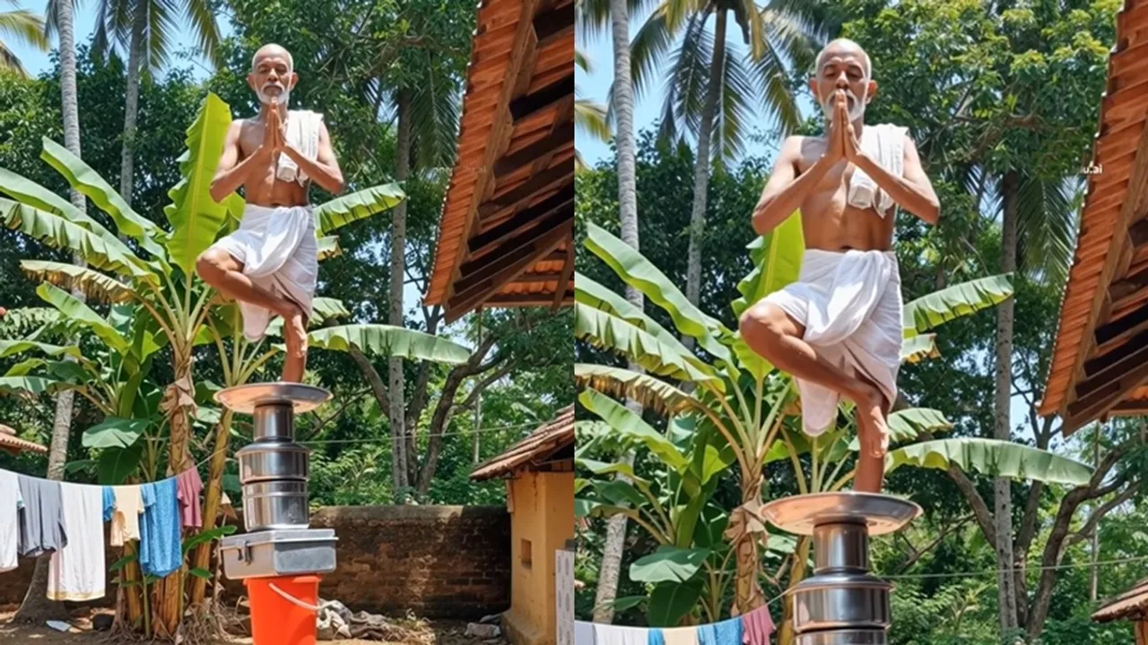 Elderly Man Tree Pose Viral Video