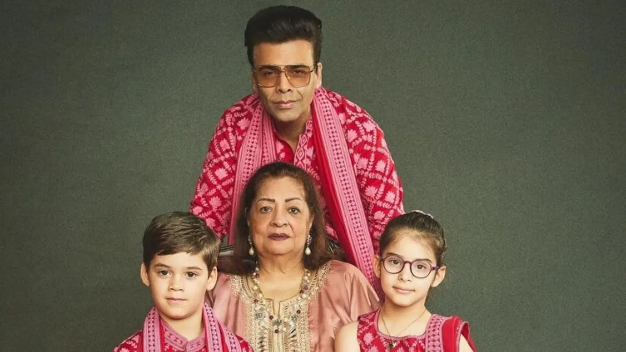 Karan Johar with kids mother